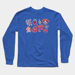 Fun & Colorful Day of the Dead Drawings Long Sleeve T-Shirt